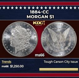 1884-cc Morgan Dollar $1 ms66 SEGS