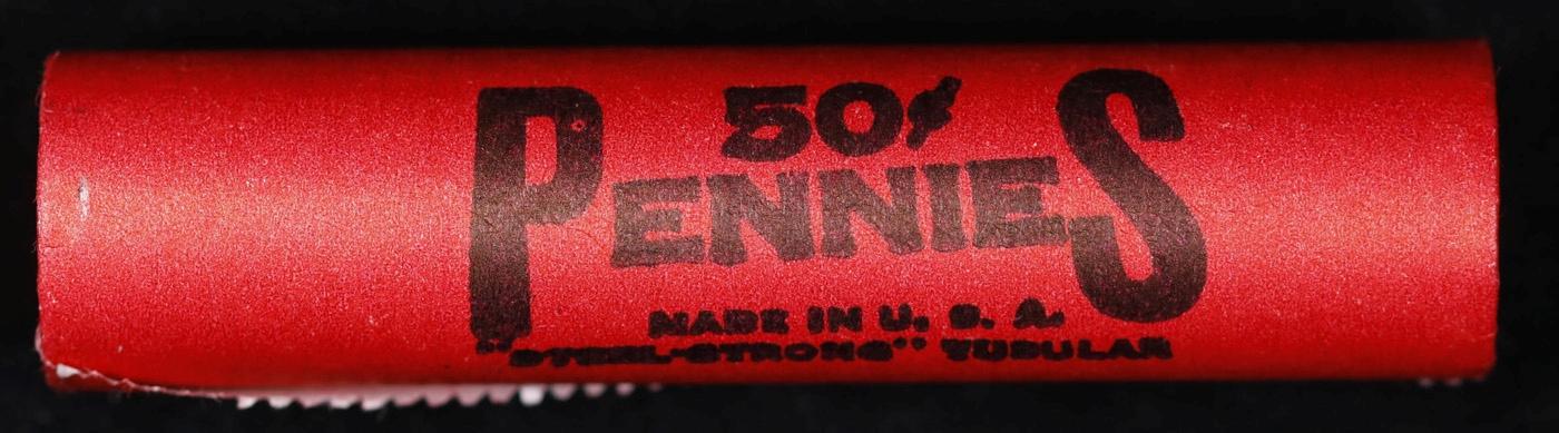 BU Shotgun Lincoln 1c roll, 1973-d 50 pcs Bank Wrapper 50c