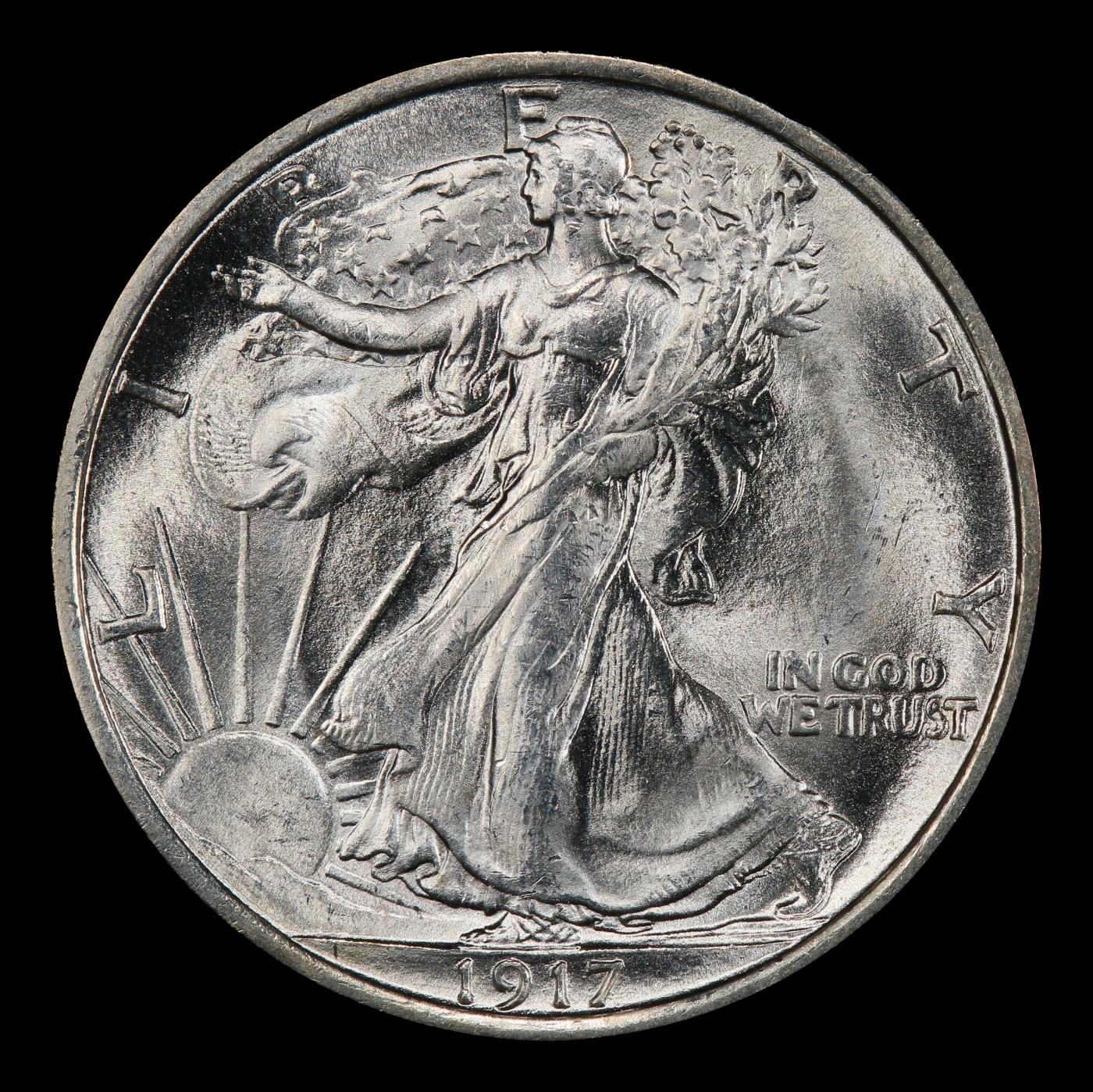 1917-p Walking Liberty Half Dollar 50c ms66 SEGS