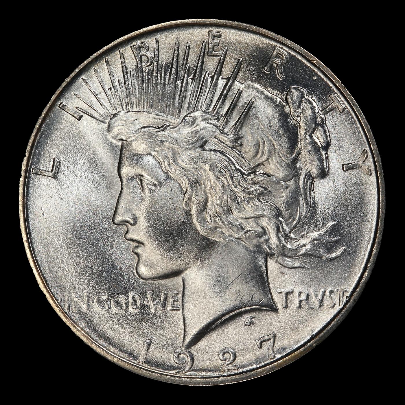 1927-d Peace Dollar $1 ms64+ SEGS
