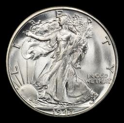 1943-s Walking Liberty Half Dollar Near Top Pop 50c ms66+ SEGS