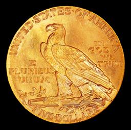 1914-d Gold Indian Half Eagle $5 ms65 USCG