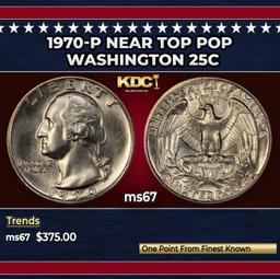 1970-p Washington Quarter Near Top Pop 25c ms67 SEGS