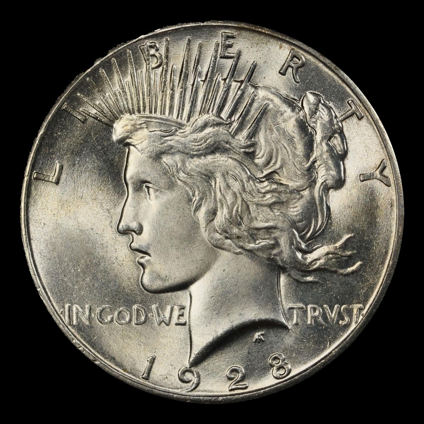 1928-p Peace Dollar $1 Grades ms63