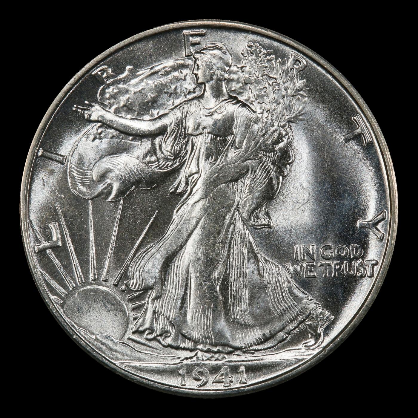 1941-s Walking Liberty Half Dollar 50c Grades ms65