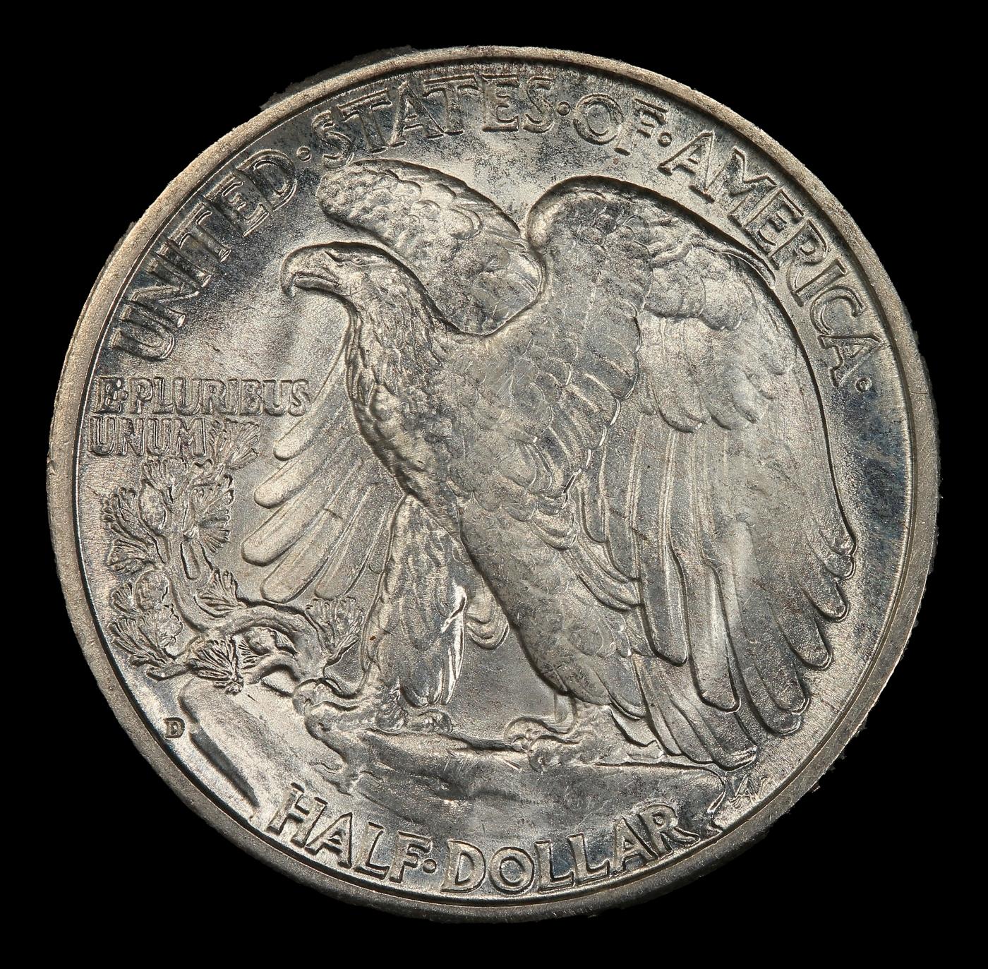 1935-d Walking Liberty Half Dollar Near Top Pop 50c ms66+ SEGS
