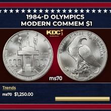 1984-d Olympics Modern Commem Dollar $1 ms70 SEGS