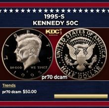 1995-s Proof Kennedy Half Dollar 50c pr70 dcam SEGS