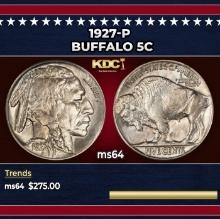 1927-p Buffalo Nickel 5c Grades ms64