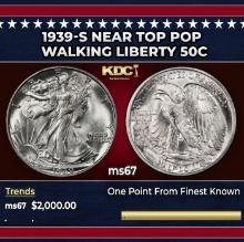 1939-s Walking Liberty Half Dollar Near Top Pop 50c ms67 SEGS