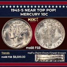 1945-s Mercury Dime Near Top Pop! 10c ms68 FSB SEGS
