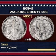 1939-s Walking Liberty Half Dollar 50c ms66 SEGS