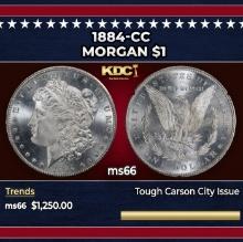 1884-cc Morgan Dollar $1 ms66 SEGS