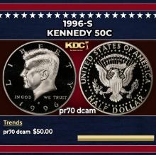 1996-s Proof Kennedy Half Dollar 50c pr70 dcam SEGS