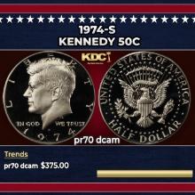 1974-s Proof Kennedy Half Dollar 50c pr70 dcam SEGS