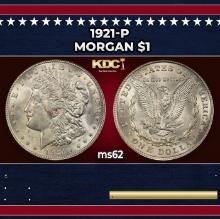 1921-p Morgan Dollar $1 Grades ms62