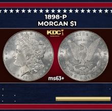 1898-p Morgan Dollar $1 Grades ms63+