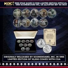 1995 STAR WARS 9 Coin Limited Edtion Official 1980 Scoreboard Inc, US Quarter Set w/ Box Other Toy