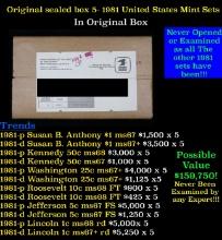 Original sealed box 5- 1981 United States Mint Sets