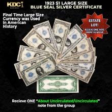 1x 1923 $1 Large Size Silver Certificate Grades AU/CU