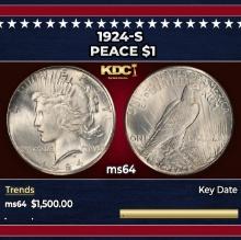 1924-s Peace Dollar $1 ms64 SEGS