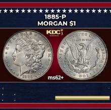 1885-p Morgan Dollar $1 Grades ms62+