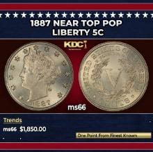 1887 Liberty Nickel Near Top Pop 5c ms66 SEGS