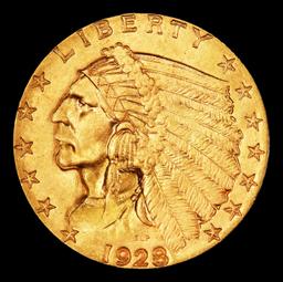 1928-p Gold Indian Quarter Eagle TOP POP! $2 1/2 ms66+ USCG