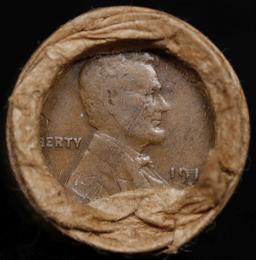 Lincoln Wheat Cent 1c Mixed Roll Orig Brandt McDonalds Wrapper, 1918-s end, Indian other end