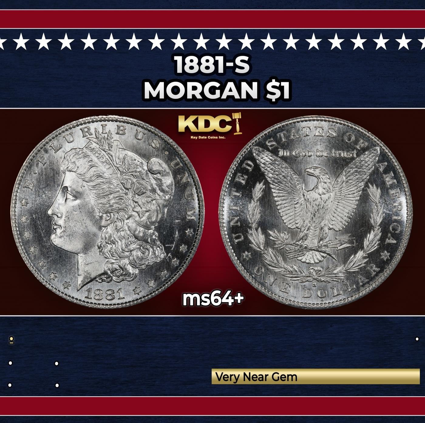 1881-s Morgan Dollar $1 Grades ms64+