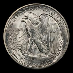 1946-d Walking Liberty Half Dollar Near Top Pop 50c ms67 SEGS
