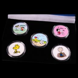 5 OZ .999 Fine Silver Set Peanuts Colorized Collection