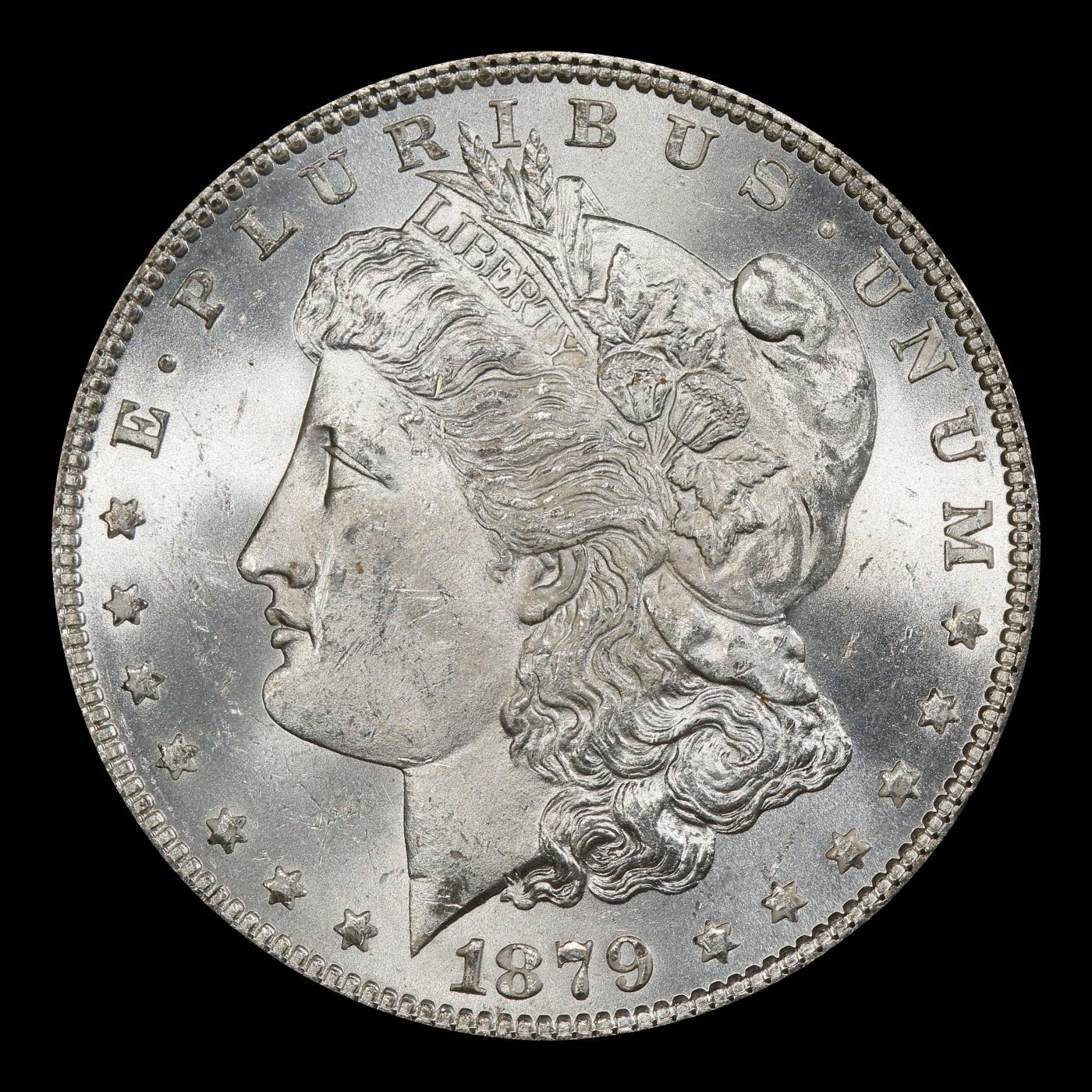 1879-p Morgan Dollar $1 Grades ms63+
