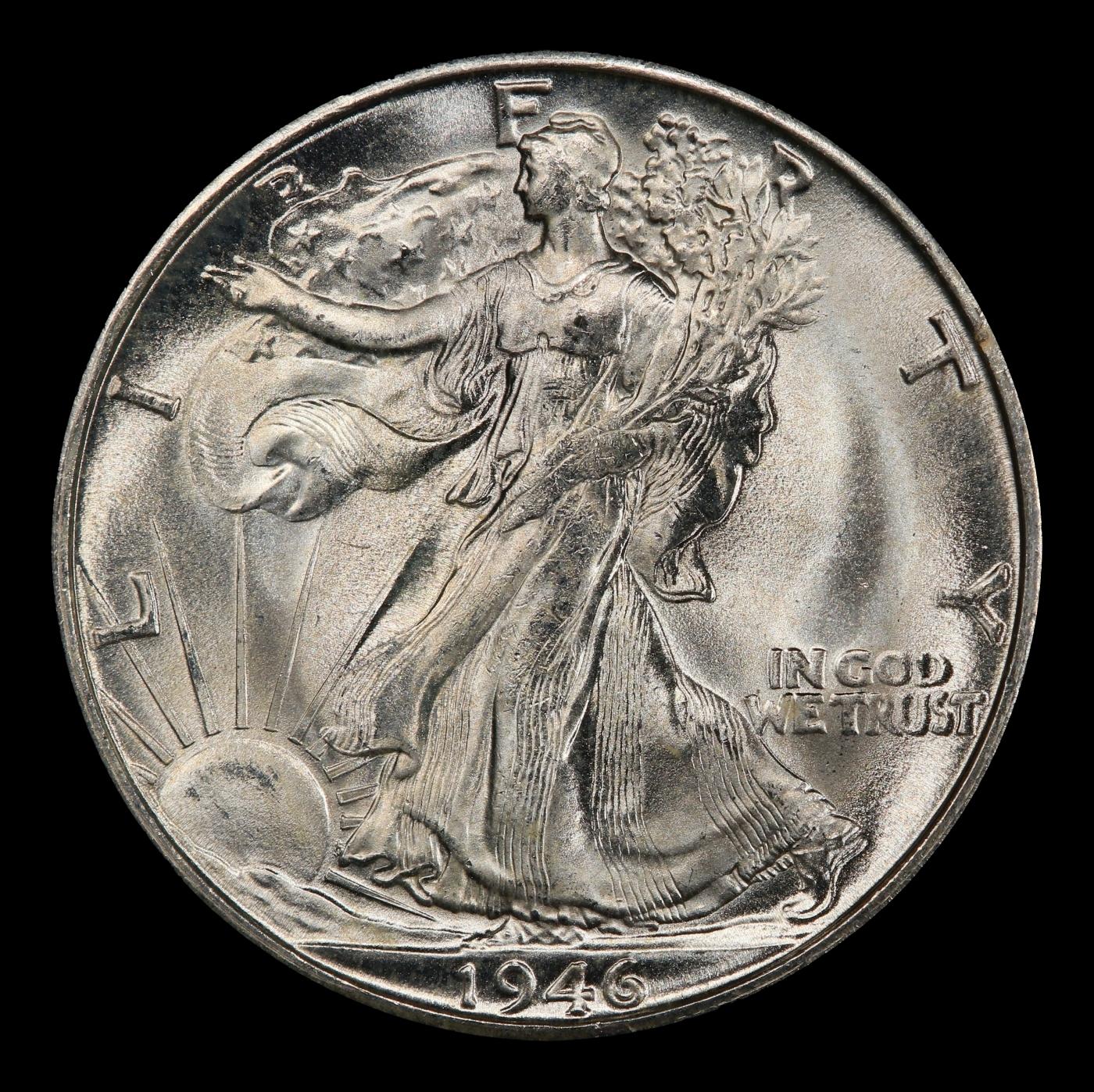 1946-s Walking Liberty Half Dollar 50c Grades ms66