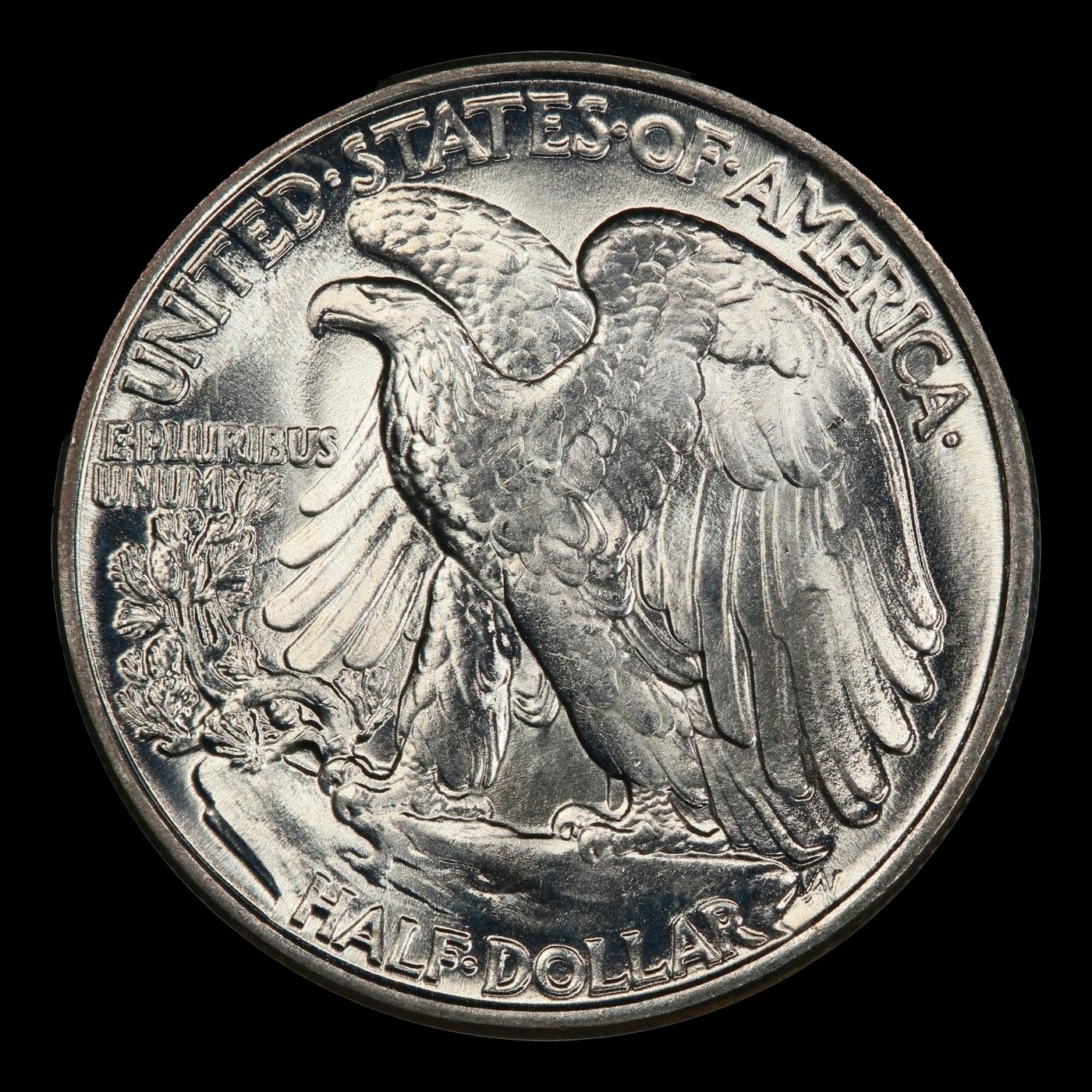 1944-p Walking Liberty Half Dollar Near Top Pop 50c ms67 SEGS