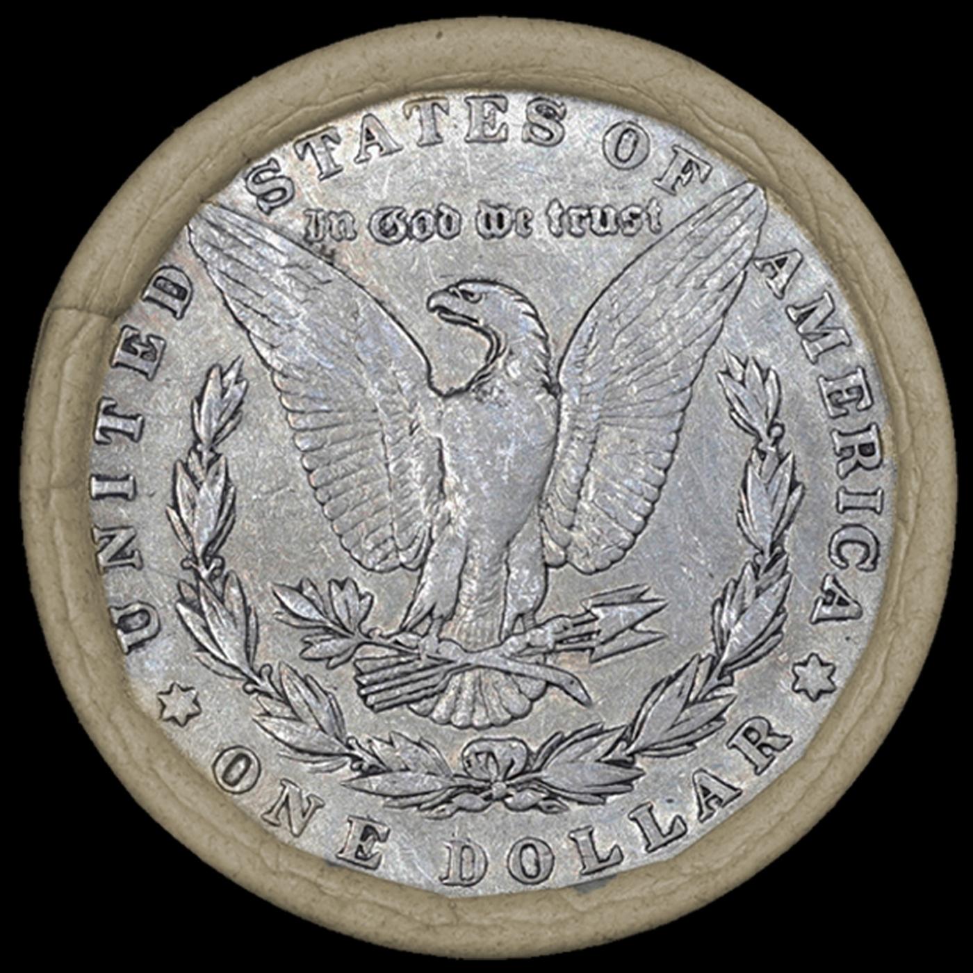EY- Circulated SEARS Silver Morgan Dollar $1 Roll 20 Coin 1893/'P' Rev Ends