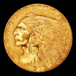1911-p Gold Indian Quarter Eagle $2 1/2 ms64+ SEGS
