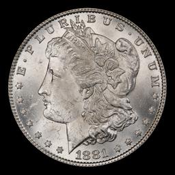 1881-p Morgan Dollar $1 Grades ms63+