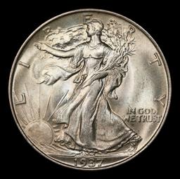 1937-p Walking Liberty Half Dollar Near Top Pop 50c ms67+ SEGS