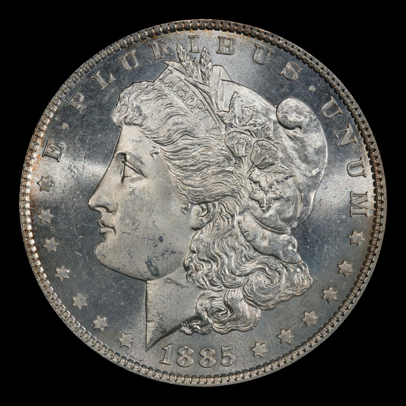 1885-p Morgan Dollar $1 Grades ms63