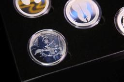 5x 1oz Silver Round Star Wars Set, Darth Vader, rebel alliance, Empire, Jedi Crest, Millennium Falco