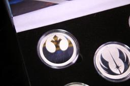5x 1oz Silver Round Star Wars Set, Darth Vader, rebel alliance, Empire, Jedi Crest, Millennium Falco