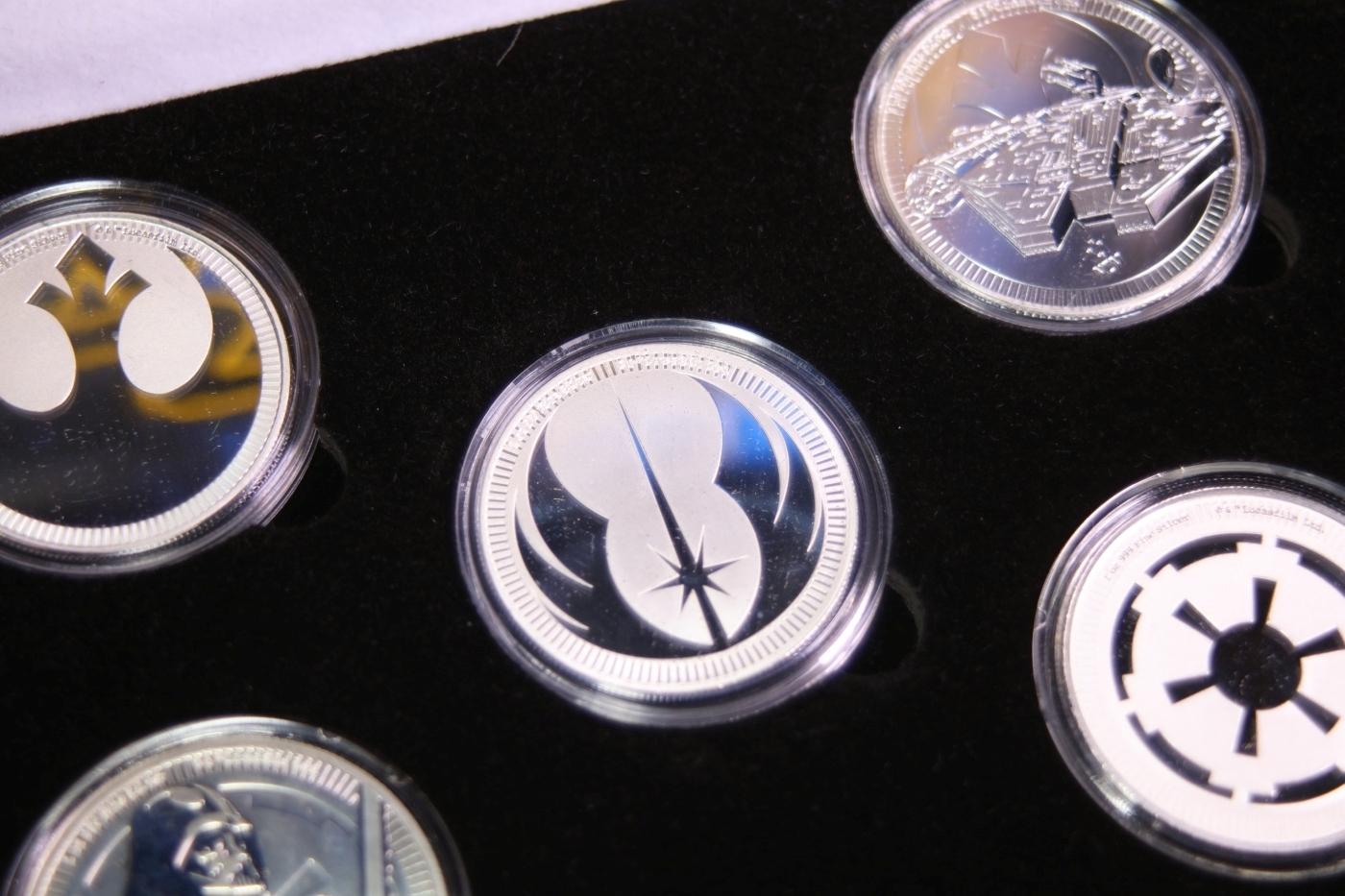 5x 1oz Silver Round Star Wars Set, Darth Vader, rebel alliance, Empire, Jedi Crest, Millennium Falco