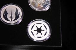 5x 1oz Silver Round Star Wars Set, Darth Vader, rebel alliance, Empire, Jedi Crest, Millennium Falco