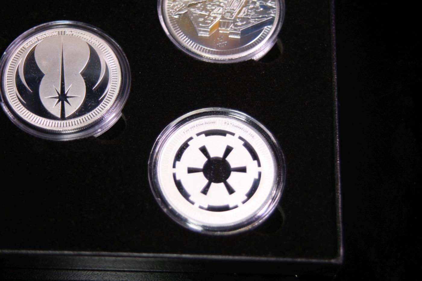 5x 1oz Silver Round Star Wars Set, Darth Vader, rebel alliance, Empire, Jedi Crest, Millennium Falco