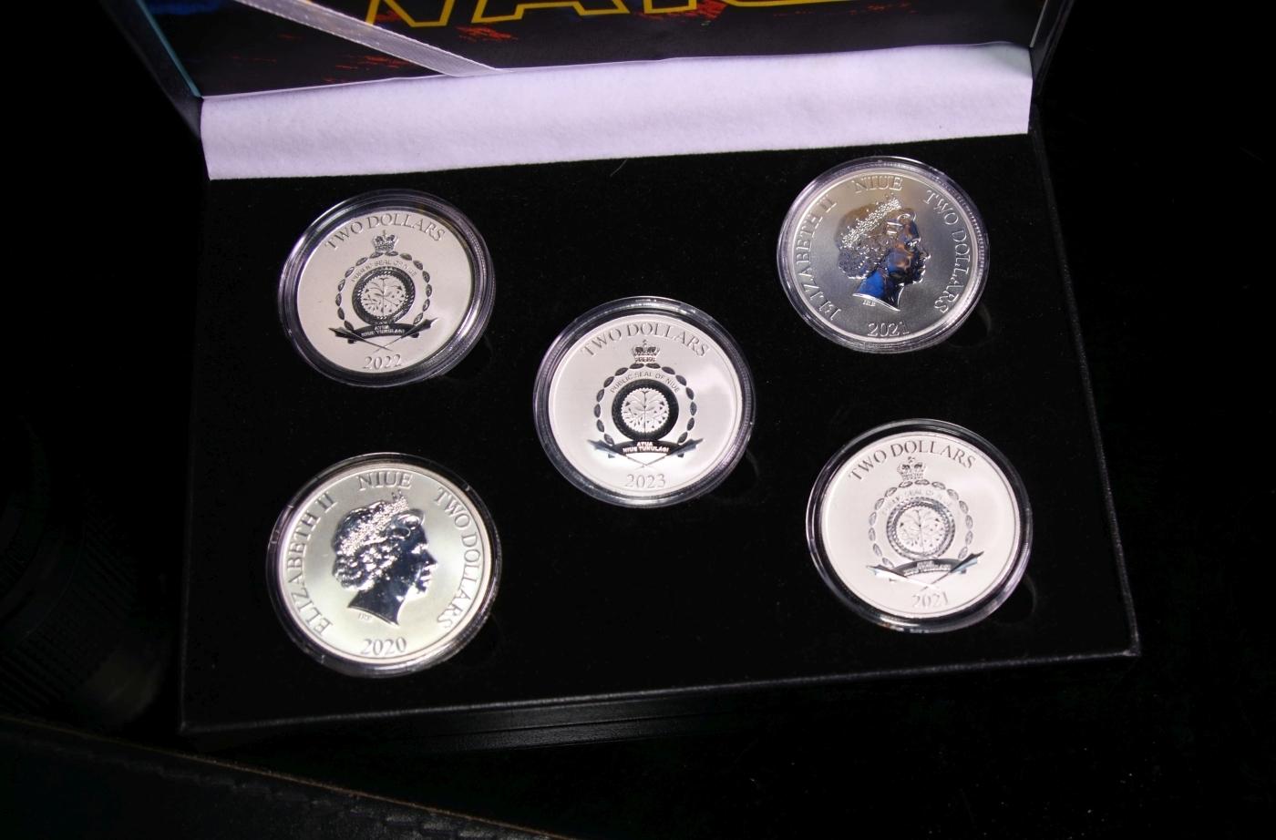 5x 1oz Silver Round Star Wars Set, Darth Vader, rebel alliance, Empire, Jedi Crest, Millennium Falco