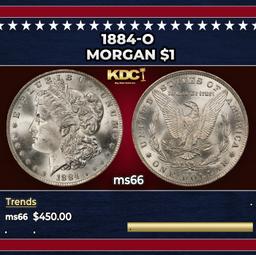 1884-o Morgan Dollar $1 Grades ms66