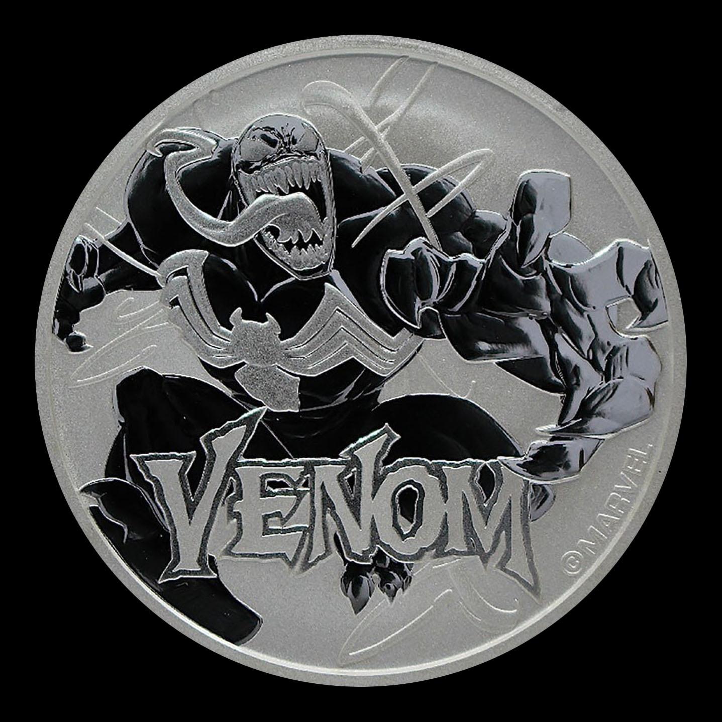 2020 Tuvalu $1 Venom Marvel Series Coin - 1 oz Silver Round Round