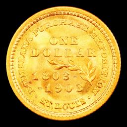 1903 McKinley Louisiana Purchase Gold Commem Dollar Near Top Pop! 1 ms67 SEGS