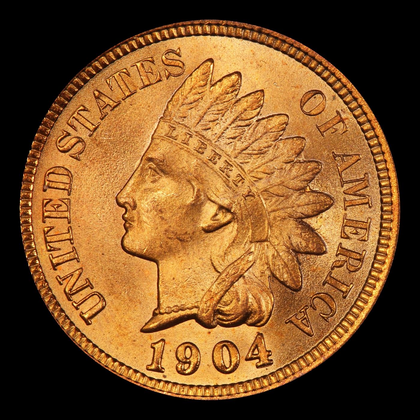 1904 Indian Cent . 1c ms66 rd SEGS